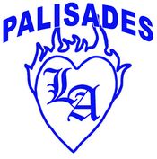 Palisades - Pacific Palisades - Never Forget LA Fire Burning Heart Logo White T-shirt